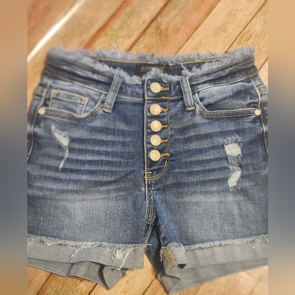 Judy Blue Women's Button-Up Jean Shorts - Size Small